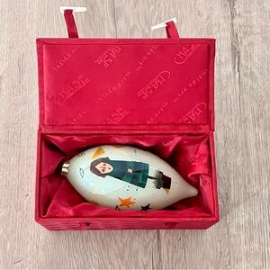 Pier 1 Imports Christmas Glass Ornament Li Bien Girls‎ On The Tree Signed Boxed